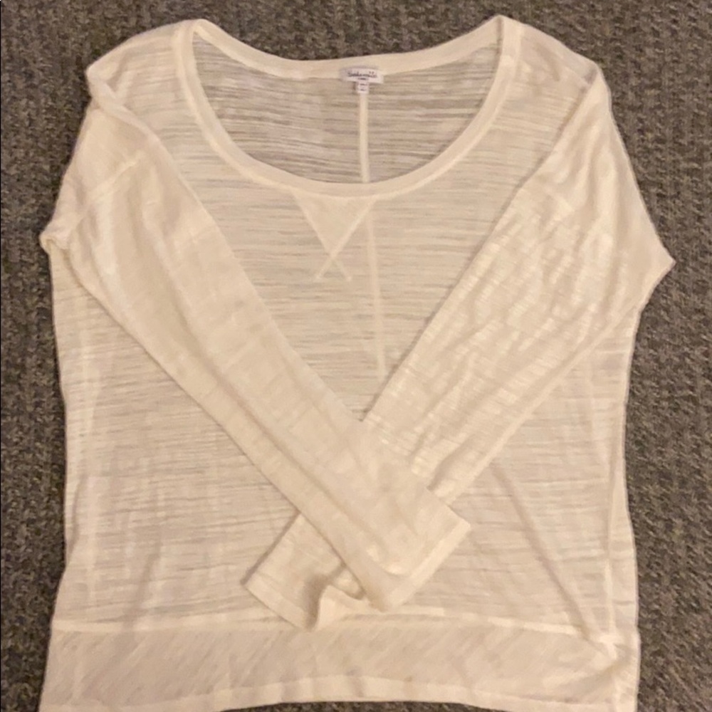 Splendid L/S white see thru T Size Large